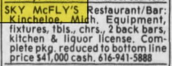 Woodside Country Inn  (Sky McFlys) - Jul 1993 Sale Of Equipment (newer photo)